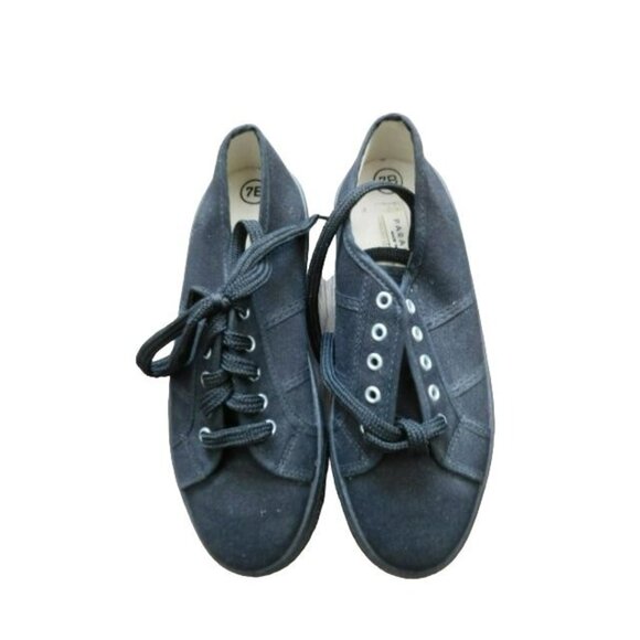 Paradox Size 7B Black Low Platform Sneakers Casual Italy - Picture 2 of 3